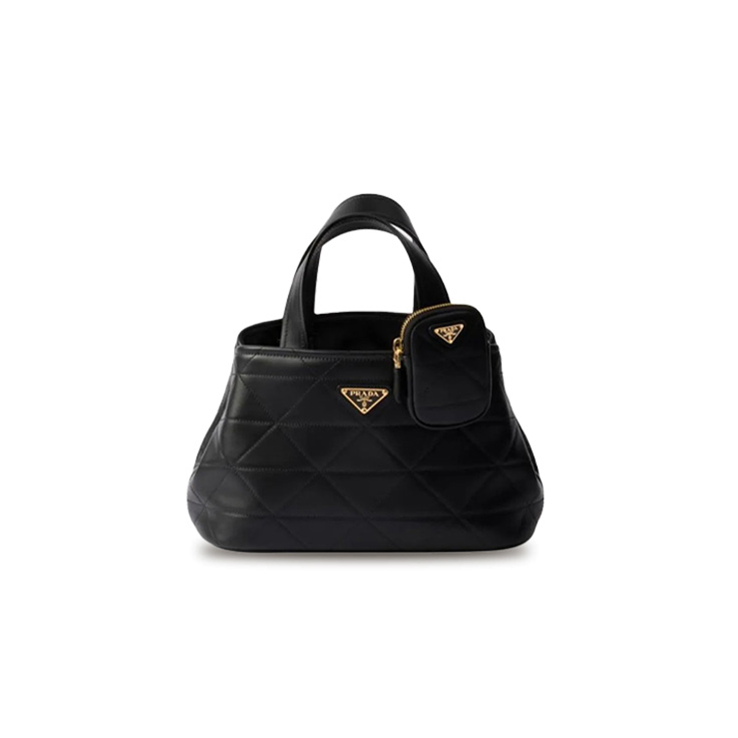 PRADA SMALL LEATHER TOTE BAG WITH STITCHING 1BG548 (26*17*13.5cm)